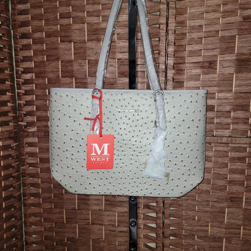 Montana West Select Concealed Carry Ostrich Print Handbag NWT